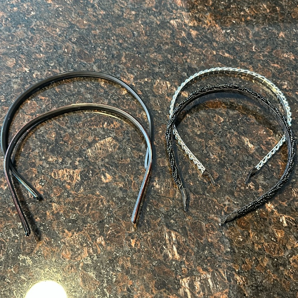 Assorted Thin headbands: Silver/Brown/Black